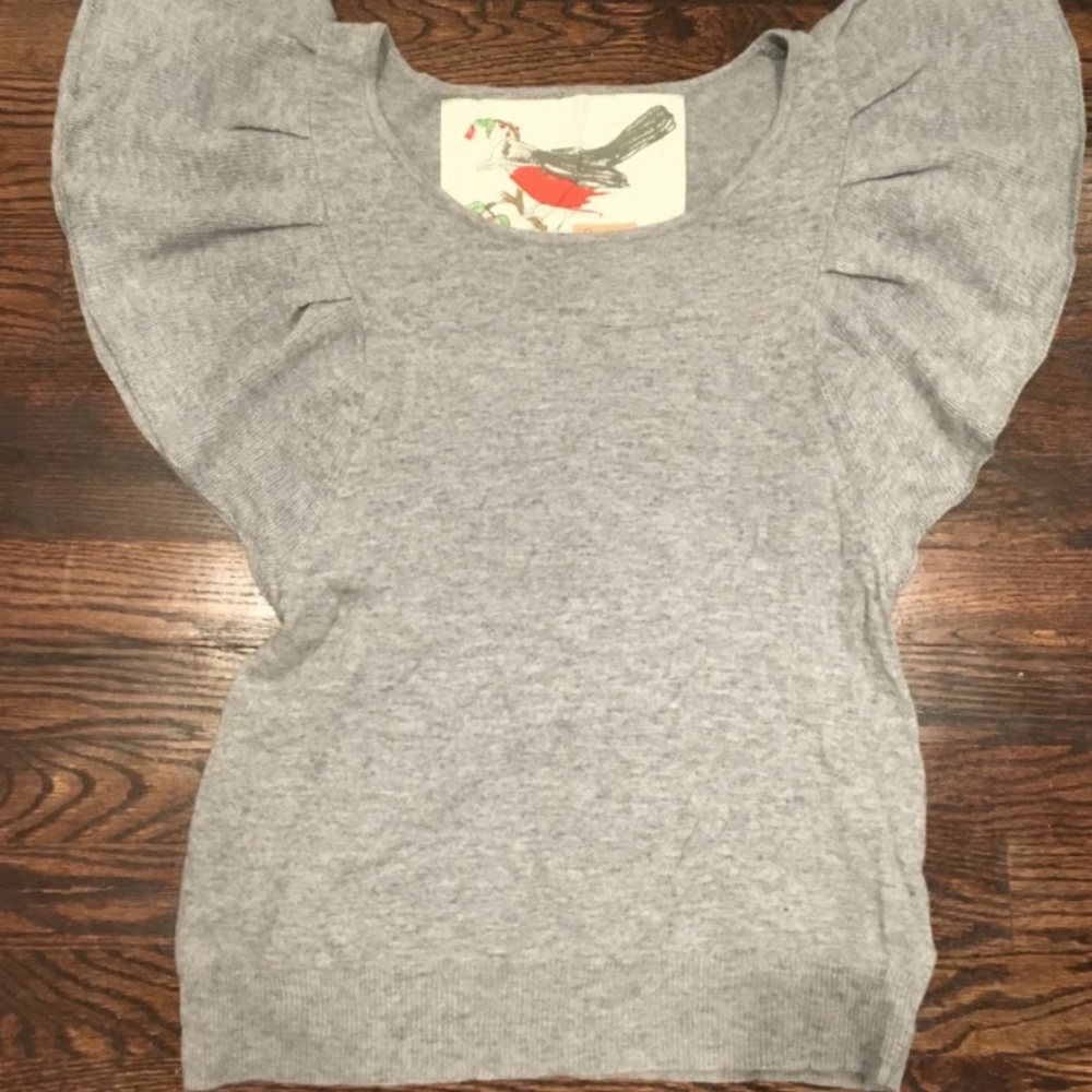 Anthropologie Robin Sweater Women's Medium Sleeve Wool Angora Small